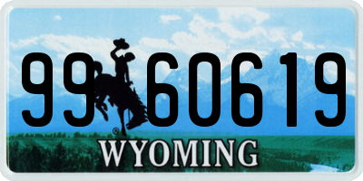 WY license plate 9960619