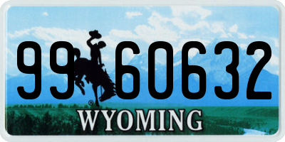 WY license plate 9960632