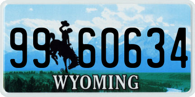 WY license plate 9960634