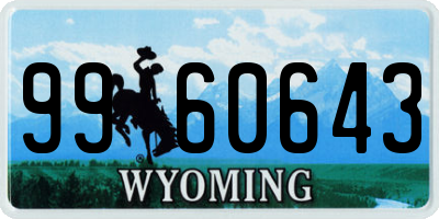 WY license plate 9960643