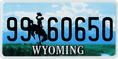 WY license plate 9960650