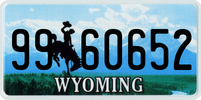 WY license plate 9960652