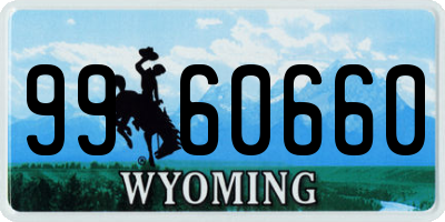 WY license plate 9960660