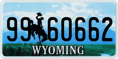 WY license plate 9960662