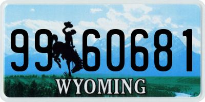 WY license plate 9960681