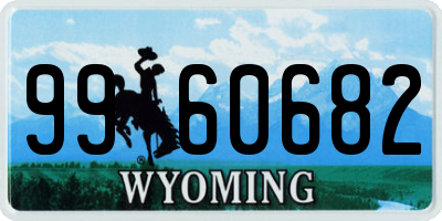 WY license plate 9960682