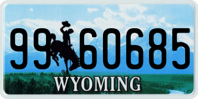 WY license plate 9960685
