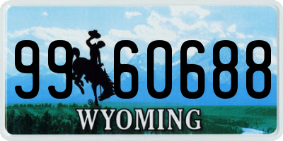 WY license plate 9960688