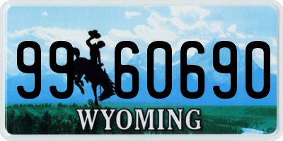 WY license plate 9960690