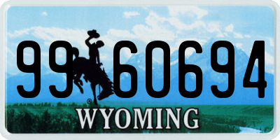 WY license plate 9960694