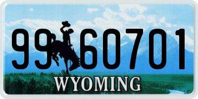 WY license plate 9960701