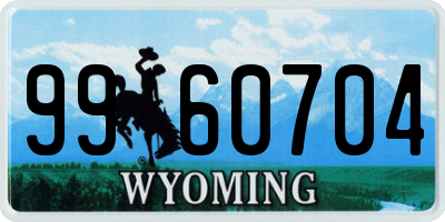 WY license plate 9960704