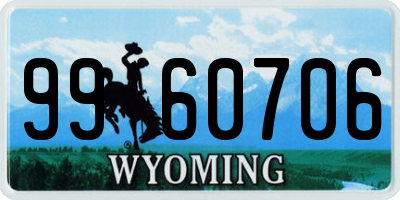 WY license plate 9960706