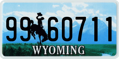 WY license plate 9960711