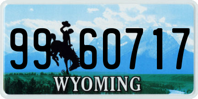 WY license plate 9960717