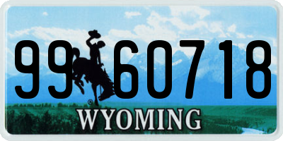 WY license plate 9960718
