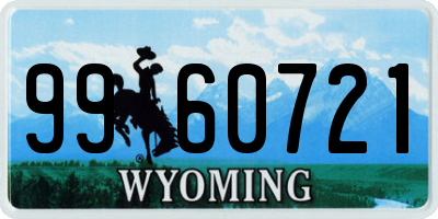 WY license plate 9960721