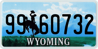 WY license plate 9960732
