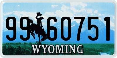 WY license plate 9960751