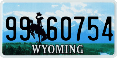 WY license plate 9960754