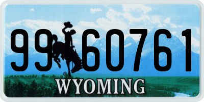 WY license plate 9960761