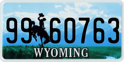 WY license plate 9960763