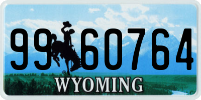 WY license plate 9960764