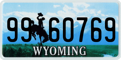 WY license plate 9960769