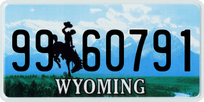 WY license plate 9960791