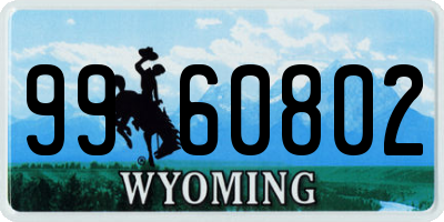 WY license plate 9960802