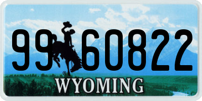 WY license plate 9960822