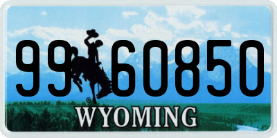 WY license plate 9960850