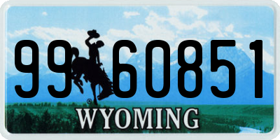 WY license plate 9960851