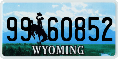 WY license plate 9960852