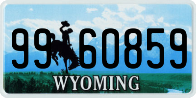 WY license plate 9960859