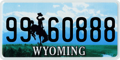 WY license plate 9960888