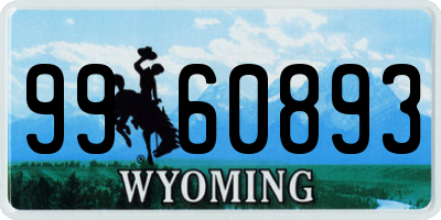 WY license plate 9960893