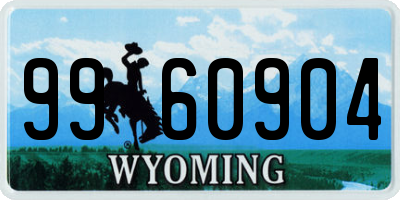 WY license plate 9960904