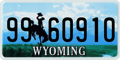 WY license plate 9960910