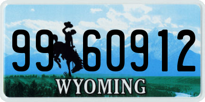 WY license plate 9960912