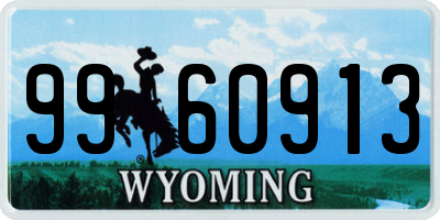 WY license plate 9960913