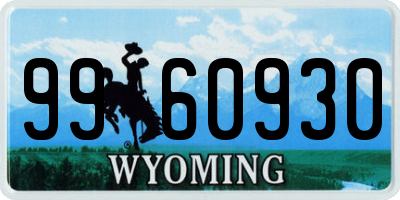 WY license plate 9960930