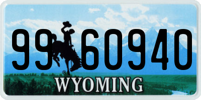 WY license plate 9960940