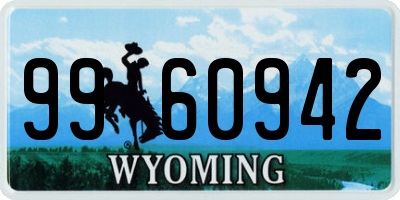 WY license plate 9960942