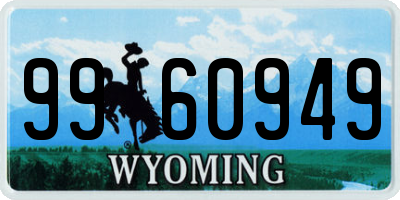 WY license plate 9960949