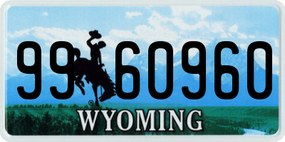 WY license plate 9960960