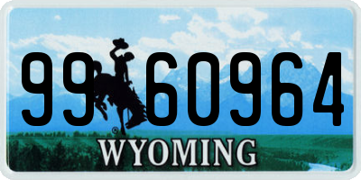 WY license plate 9960964