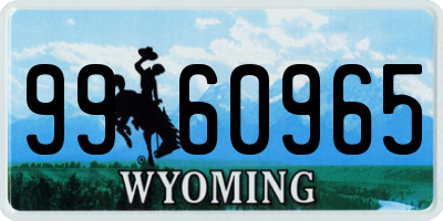WY license plate 9960965
