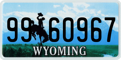 WY license plate 9960967
