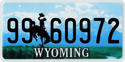 WY license plate 9960972